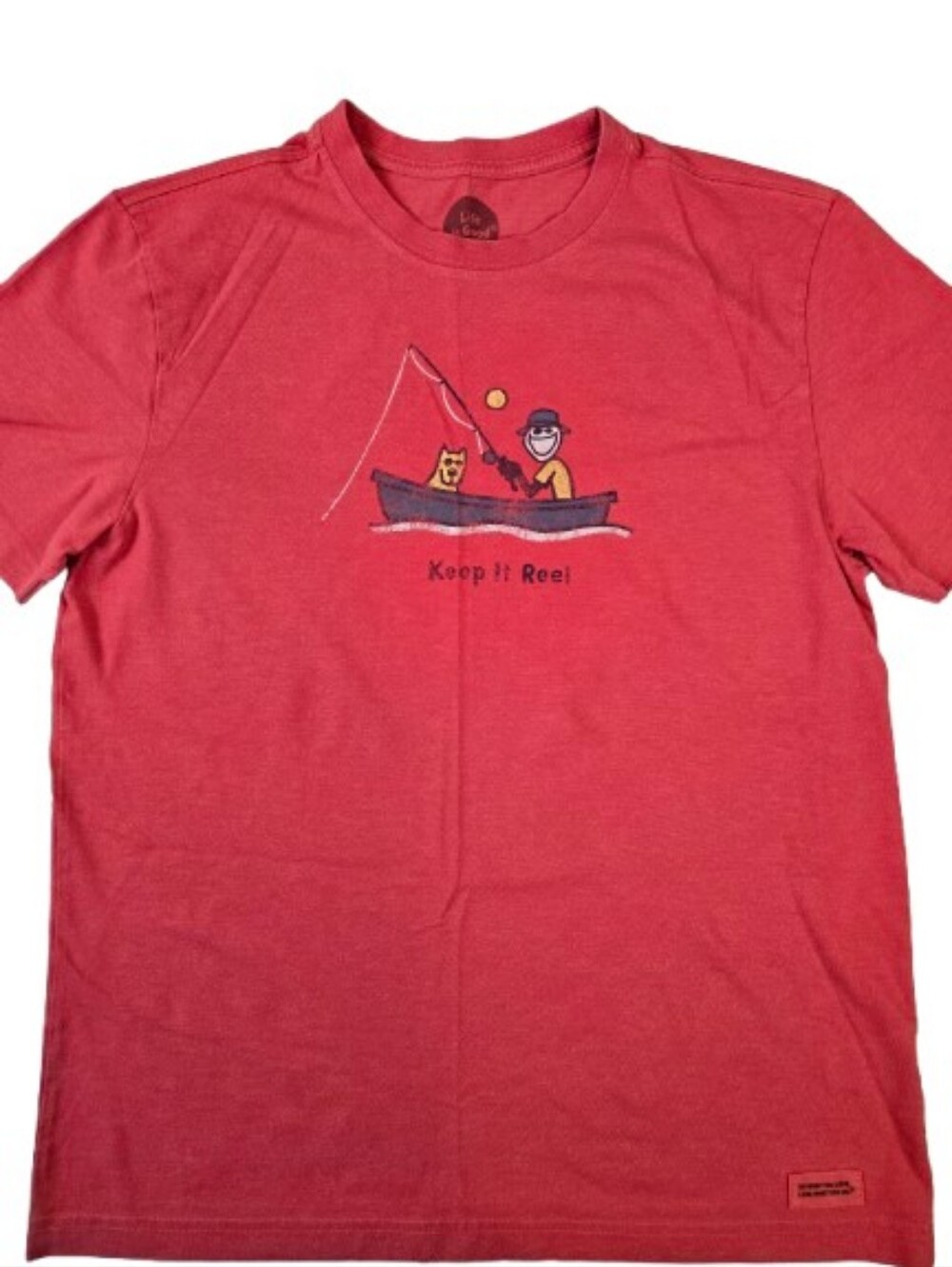 Life is Good Red Crusher Tee Graphic Size Medium